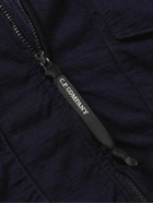 C.P. Company - Explorer Goggle-Appliquéd Jersey and Coated-Shell Hooded Jacket - Blue