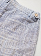 SMR Days - Jumeirah Straight-Leg Checked Cotton-Khadi Trousers - Blue