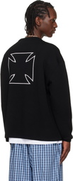 VETEMENTS Black Double Biker Cross Logo Sweater