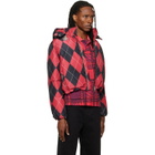 Chopova Lowena Red Argyle Puffer Jacket