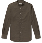 Boglioli - Slim-Fit Grandad-Collar Linen and Cotton-Blend Shirt - Green