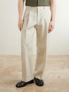 NN07 - Kay 1454 Straight-Leg Pleated Linen Trousers - Neutrals
