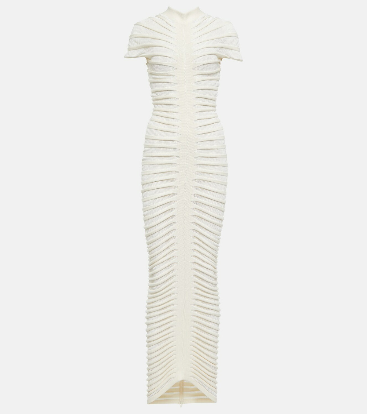 Alaïa Ruched cotton-blend maxi dress ALAÏA