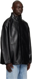 Calvin Klein Black Cocoon Faux-Leather Jacket
