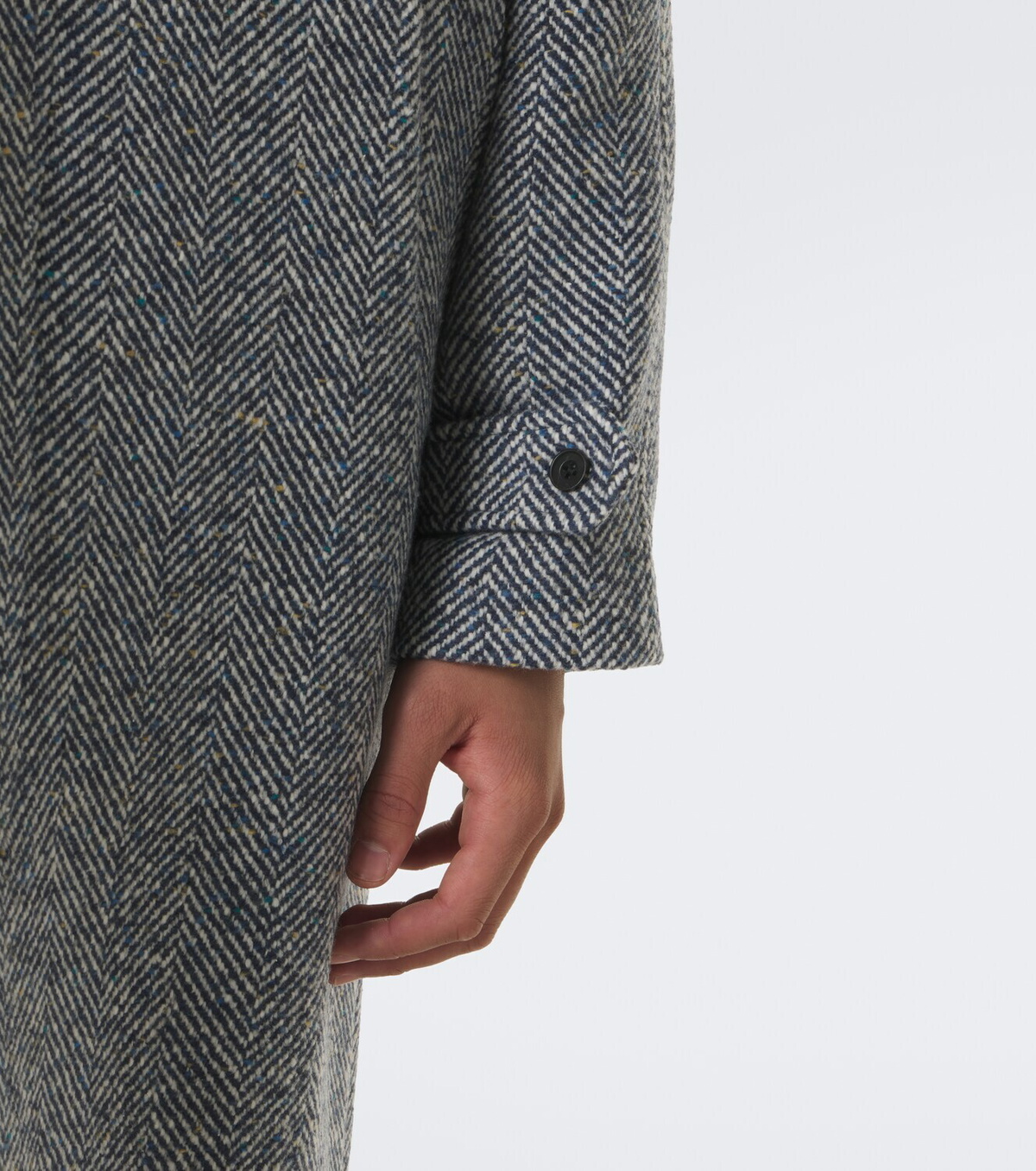 Rubinacci Herringbone wool, silk, and cashmere coat