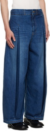 SAGE NATION Blue Box Pleat Jeans