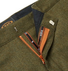 Tod's - Tapered Mélange Virgin Wool-Blend Flannel Trousers - Green