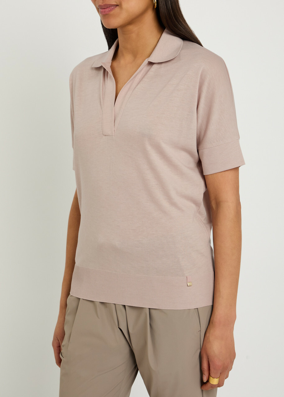 Herno Fine-knit Polo top Light Pink