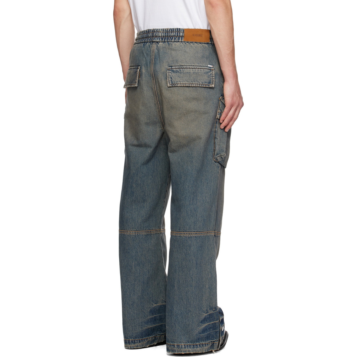 AMIRI Blue Drawstring Baggy Denim Cargo Pants