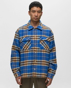 Represent Intial Print Flannel Shirt Blue/Beige - Mens - Overshirts