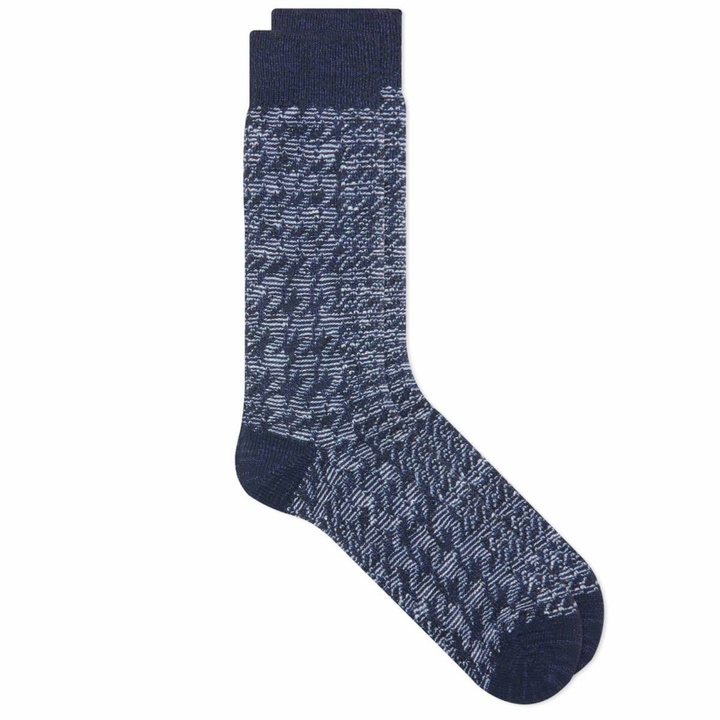 Photo: Anonymous Ism Houndtooth JQ Crew Sock in Navy