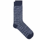 Anonymous Ism Houndtooth JQ Crew Sock in Navy