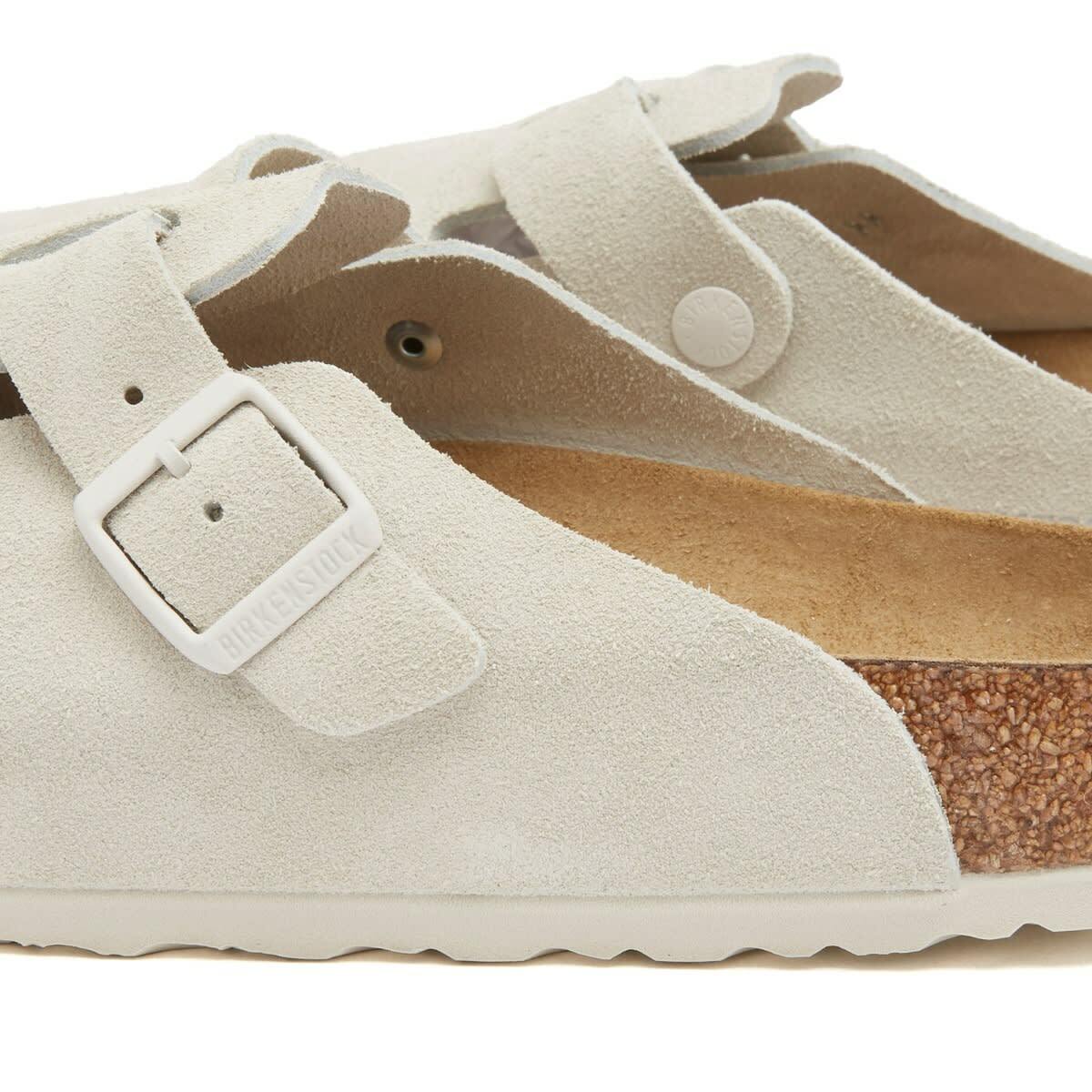 Birkenstock Boston SFB Clog - Antique White Suede