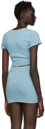 GUIZIO Blue Scoop Neck T-Shirt