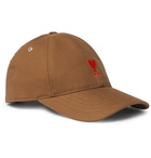 AMI - Logo-Embroidered Cotton-Twill Baseball Cap - Men - Brown