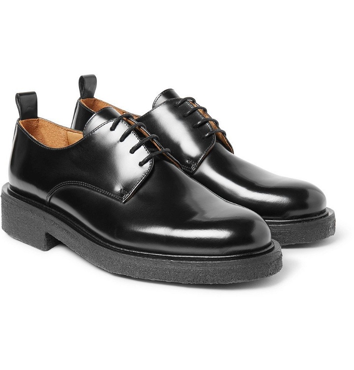 Photo: AMI - Glossed-Leather Derby Shoes - Men - Black