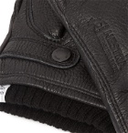 Norse Projects - Hestra Utsjo Wool Blend-Lined Full-Grain Leather Gloves - Black