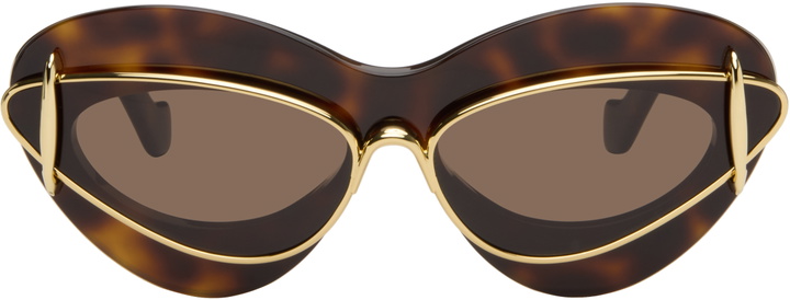 Photo: LOEWE Brown & Gold Double Frame Sunglasses