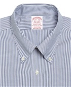 Brooks Brothers Men's Traditional Extra-Relaxed-Fit Dress Shirt, Stripe | Blue