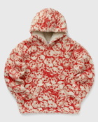 Erl Printed Vintage Fleece Hoodie Knit Red - Mens - Hoodies