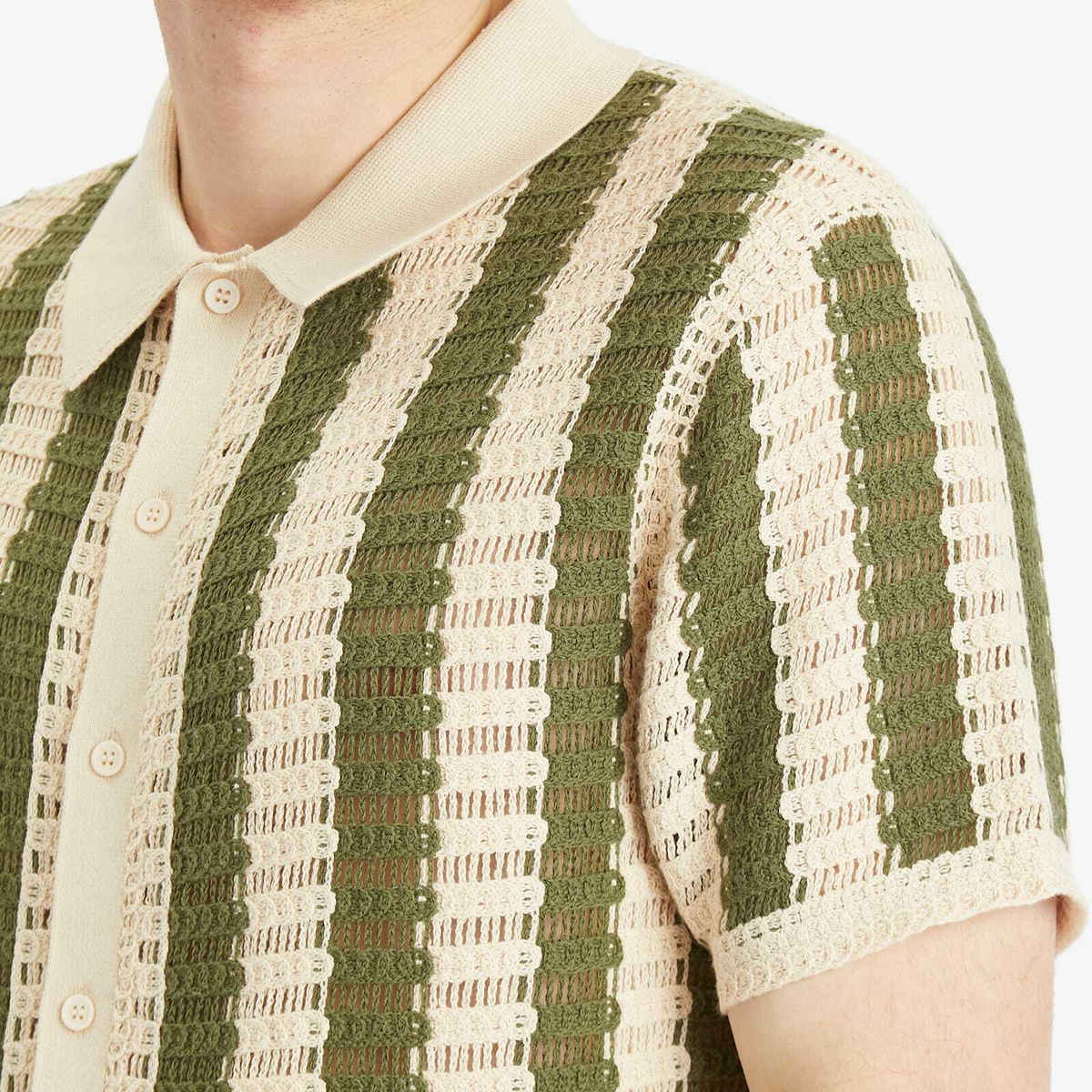 Percival Men's Barletta Knitted Shirt in Olive