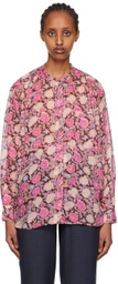 Isabel Marant Etoile Pink & Brown Mexika Shirt