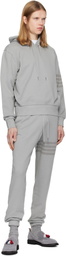 Thom Browne Gray Solid Loopback Overdyed 4-Bar Hoodie