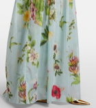 Oscar de la Renta Belted floral voile maxi dress