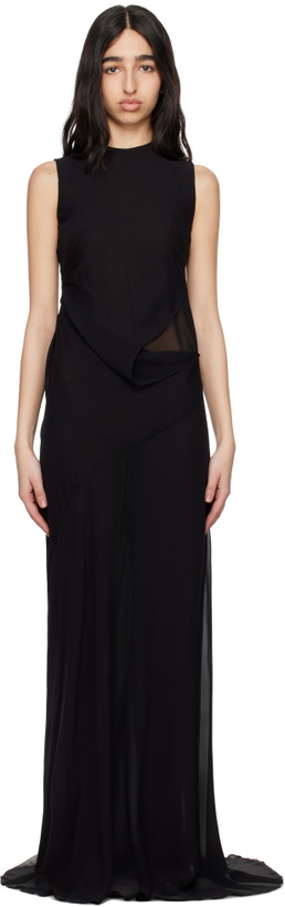 Photo: Ann Demeulemeester Black Leah Long Asymmetric Maxi Dress