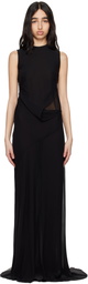 Ann Demeulemeester Black Leah Long Asymmetric Maxi Dress