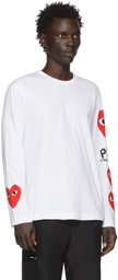 COMME des GARÇONS PLAY White Multi Heart Long Sleeve T-Shirt