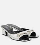 Gucci Signora Horsebit metallic leather mules