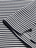 SID MASHBURN - Striped Cotton Polo Shirt - Blue