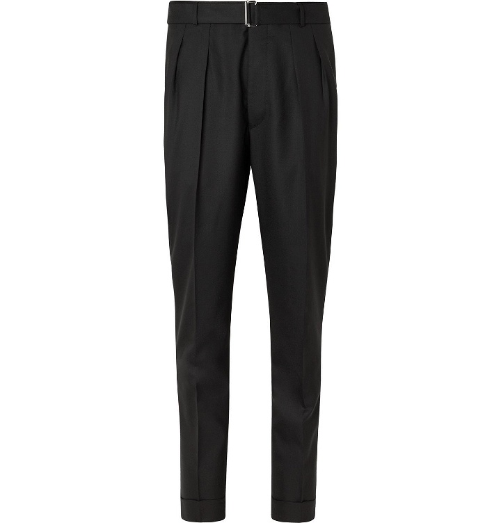 Photo: OFFICINE GÉNÉRALE - Pierre Pleated Virgin Wool-Flannel Suit Trousers - Black
