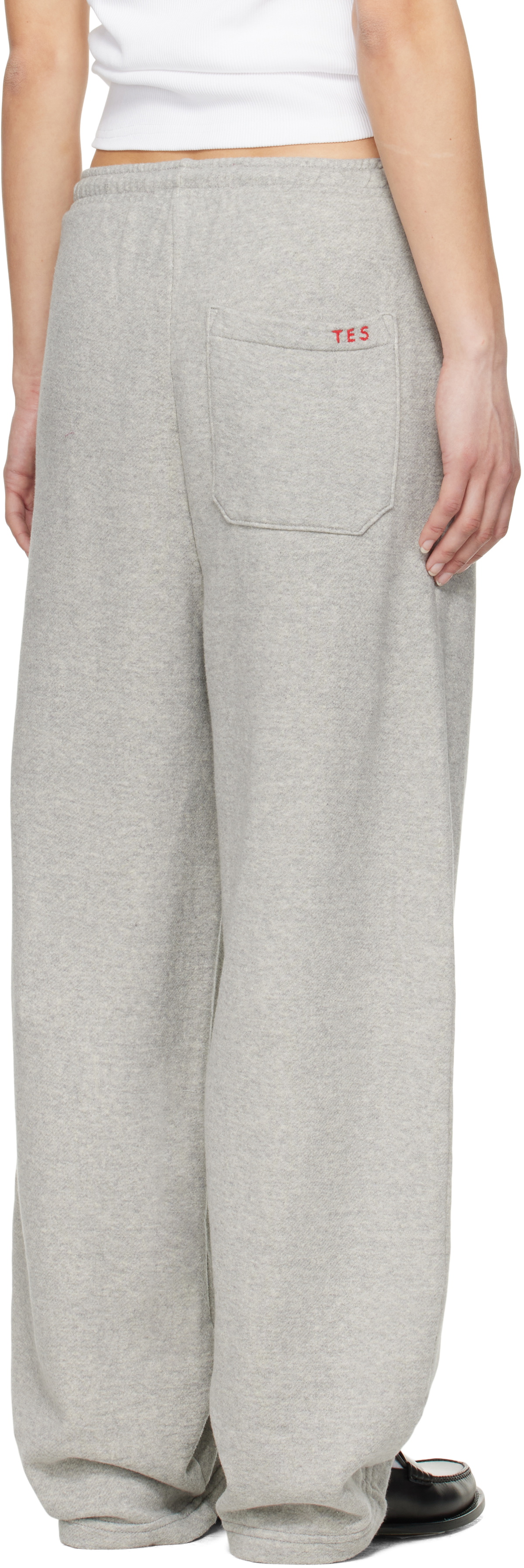 The Elder Statesman Gray Daily Wide Leg Sweatpants