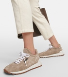 Brunello Cucinelli - Monili-embellished suede low-top sneakers