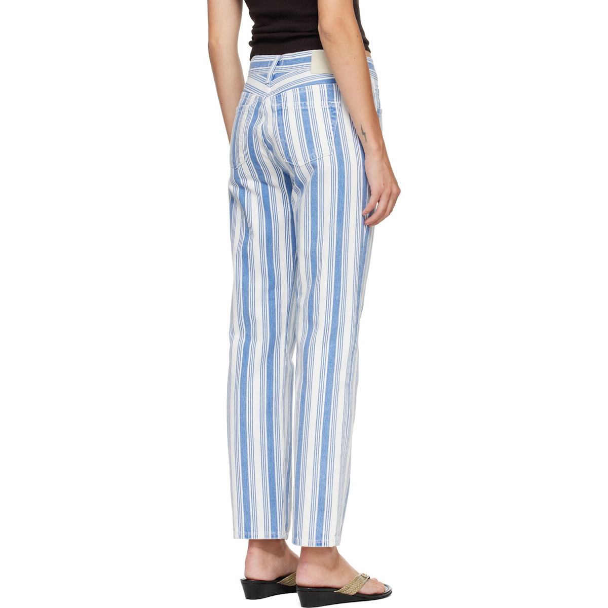 Citizens of Humanity Blue & White Anissa Straight Leg Jeans