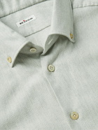 Kiton - Brushed-Cotton Shirt - Gray