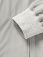 Brunello Cucinelli - Jersey-Trimmed Shell Hooded Jacket - Gray