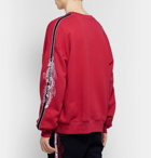 AMIRI - Oversized Embroidered Webbing-Trimmed Loopback Cotton-Jersey Sweatshirt - Red