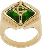 Casablanca Gold & Green Signet Ring