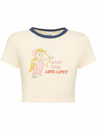 RE/DONE - Love Life Printed Cotton Cropped T-shirt