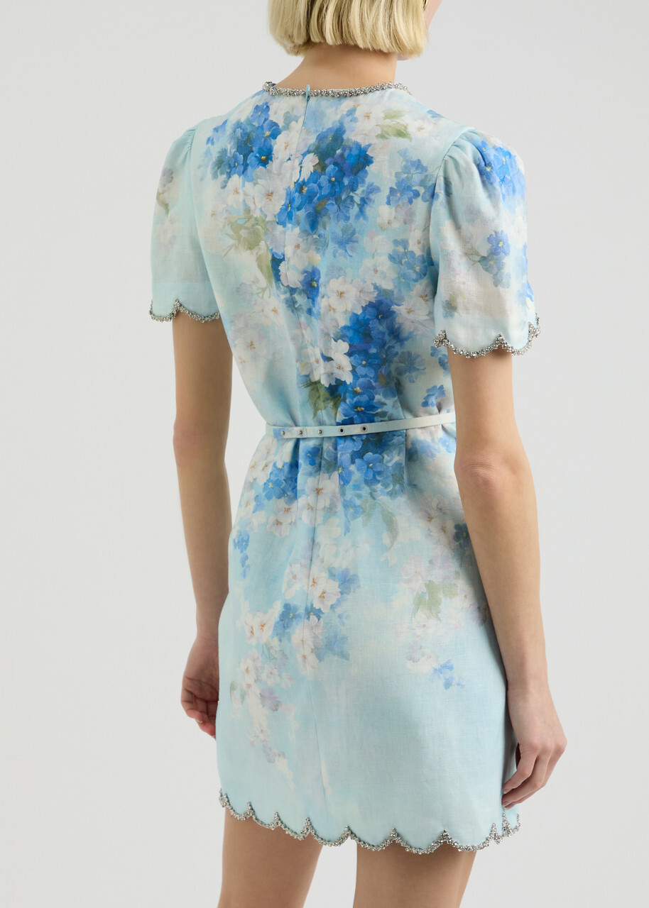 Zimmermann Crush Floral Crystal-embellished Mini Dress Multi Floral  Zimmermann