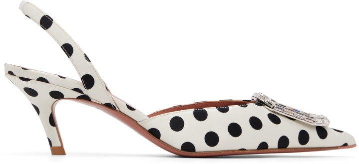 Photo: Amina Muaddi White Camelia Sling 60 Heels