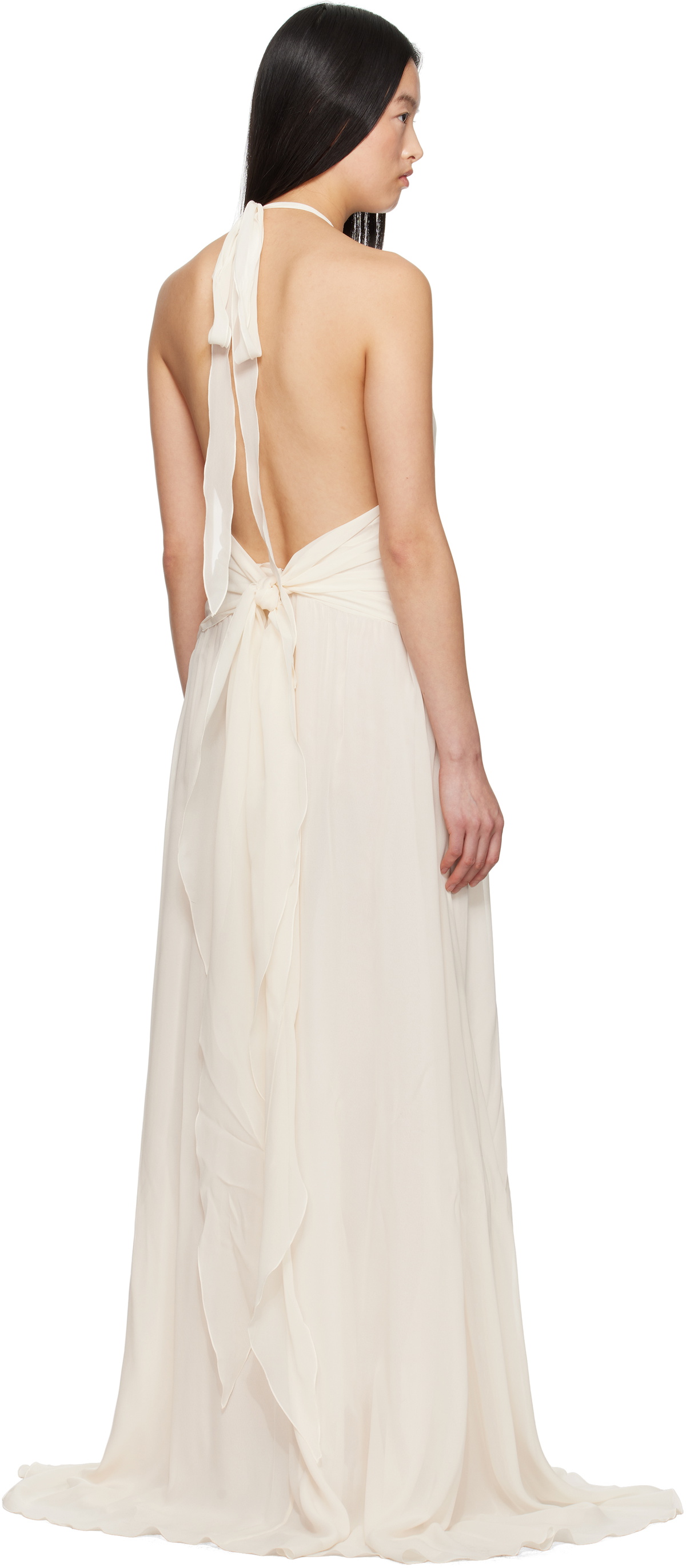 Blumarine Off-White Georgette Maxi Dress Blumarine