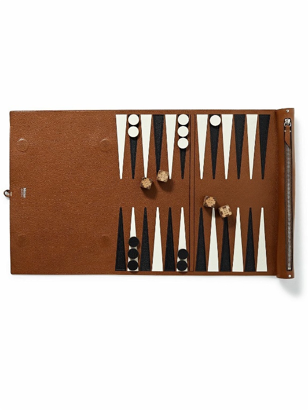 Photo: Métier - Full-Grain Leather Backgammon Set - Brown