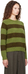 YMC Green Jets Stripe Sweater