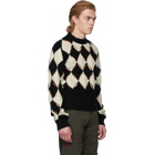 Stefan Cooke Black and White Slashed Sweater