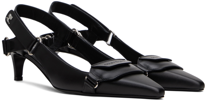 Courrèges Black Racer Slingback Heels