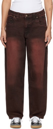Dime Burgundy Classic Baggy Jeans